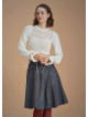 Flared Anthracite Suede Skirt