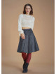 Flared Anthracite Suede Skirt