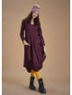 Boho Big Pockets Tie Waist V Neckline Maroon Dress