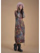 Boat Neck Thumb Hole Side Strings Pattern Dress