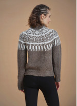 Retro Brown Zigzag Patterned Sweater