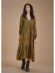 Long Puff Sleeve Patterned Long Tiered Dress