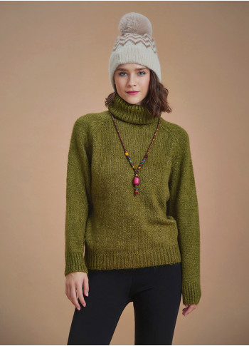 Bohemian Style Knitted Women's Khaki Sweater