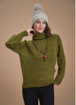 Bohemian Style Knitted Women's Khaki Sweater