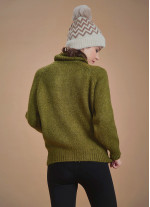 Bohemian Style Knitted Women's Khaki Sweater