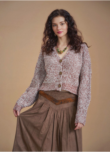 Boho Chic Cable Knit Crop Cream Cardigan