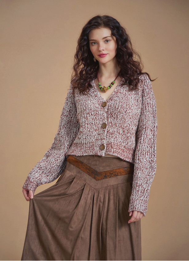 Boho Chic Cable Knit Crop Cream Cardigan