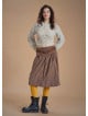 Flared Authentic Khaki Suede Skirt