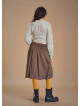 Flared Authentic Khaki Suede Skirt