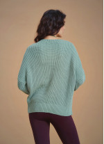 Bohemian Style Green Women Knitted Sweater