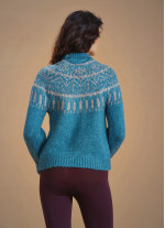 Retro Blue Zigzag Patterned Sweater