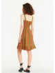 Orange Pattern Frill Hem Laced Strap Short Sundress