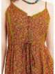 Criss Cross Front Detail Strappy Green Floral Laced Dress