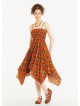 Mustard Floral Square Neck Hanky Hem Sundress