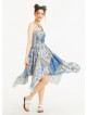 Patch Print Square Neck Hanky Hem Sundress