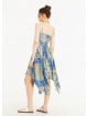 Patch Print Square Neck Hanky Hem Sundress