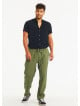 Comfortable Cut Khaki Mens Trousers With Elastic Waist