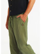 Comfortable Cut Khaki Mens Trousers With Elastic Waist