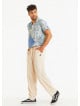 Comfortable Cut Beige Mens Trousers With Elastic Waist