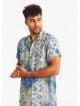 Blue Patterned Comfortable Fit Men's Shirt