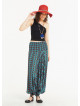 Blue Print Wide Shirred Waist Boho Style Harem Pants