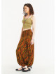 Mustard Print Wide Shirred Waist Boho Style Wholesale Harem Pants