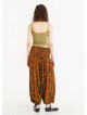 Mustard Print Wide Shirred Waist Boho Style Wholesale Harem Pants