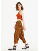 Ethnic Patterned Elastic Waist Capri Harem Pants