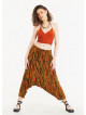 Ethnic Patterned Elastic Waist Capri Harem Pants