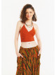 Ethnic Patterned Elastic Waist Capri Harem Pants