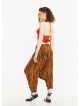 Ethnic Patterned Elastic Waist Capri Harem Pants