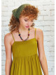 Strappy Square Neck Boho Style Tiered Green Dress