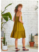 Strappy Square Neck Boho Style Tiered Green Dress