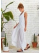 Boho Style Loose  Cowl Neck White Dress