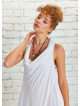 Boho Style Loose  Cowl Neck White Dress