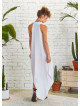 Boho Style Loose  Cowl Neck White Dress