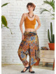 Women Gray Patterned Baggy Pants with Draped