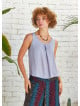 Scoop Neckline Sleeveless Boho Gray Backless Top