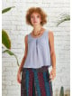 Scoop Neckline Sleeveless Boho Gray Backless Top