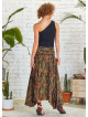 Shabby Ethnic Patterned Asymmetric Skirt