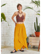 Smocked Waist Layered Yellow Maxi Boho Skirt