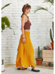 Smocked Waist Layered Yellow Maxi Boho Skirt