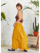 Smocked Waist Layered Yellow Maxi Boho Skirt