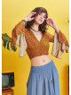 Flowers Gypsy Style Bell Sleeve Crop Top