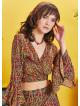 Authentic Patterned Gypsy Style Bell Sleeve Crop Top