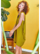 Sleeveless Loose Green Tie Dye Tunic Dress