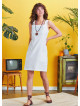 Square Neck Front Pocket Strappy White Dress