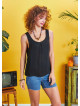 Scoop Neck Wide Strap Black Open Back Top