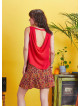 Scoop Neckline Sleeveless Boho Red Backless Top