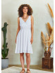 Double Breasted Neck Strappy Bohemia Wholesale White Sundress